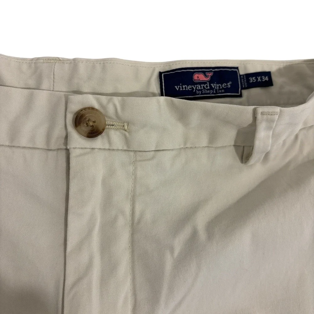 Vineyard Vines Breaker Stretch Pants Mens 35x32 Tan Stretch Chinos Nautical